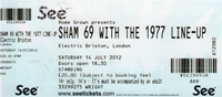Sham 69 (1977 Line-up) - Electric, Brixton, London 14.7.12